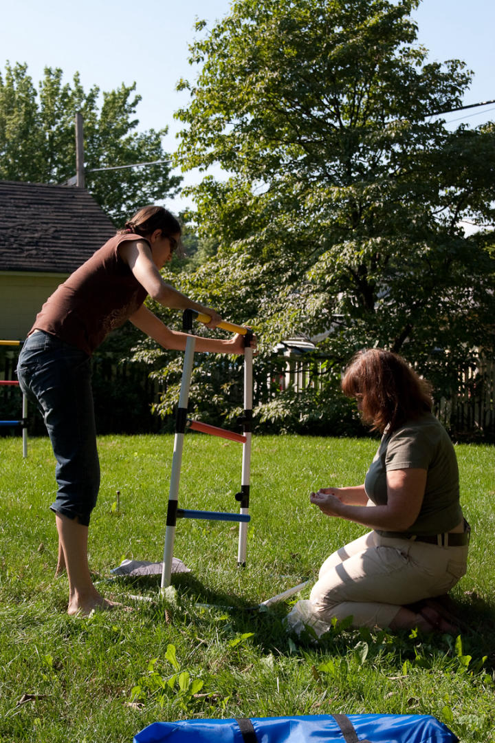 Setting up some inscrutable lawn game