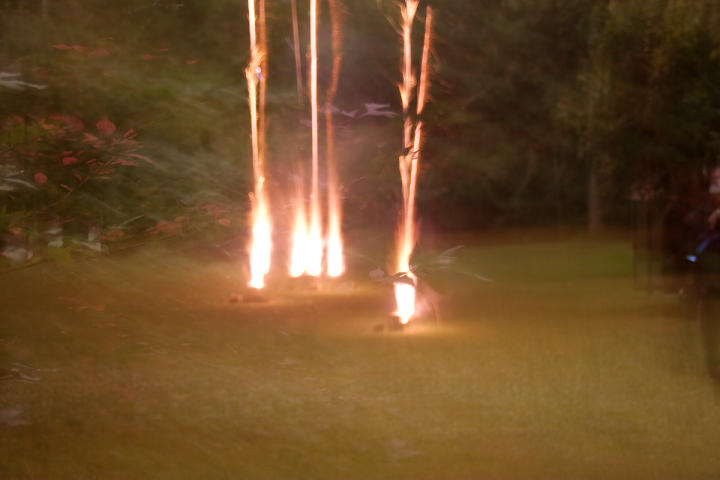 Long exposure of the fireworks launching