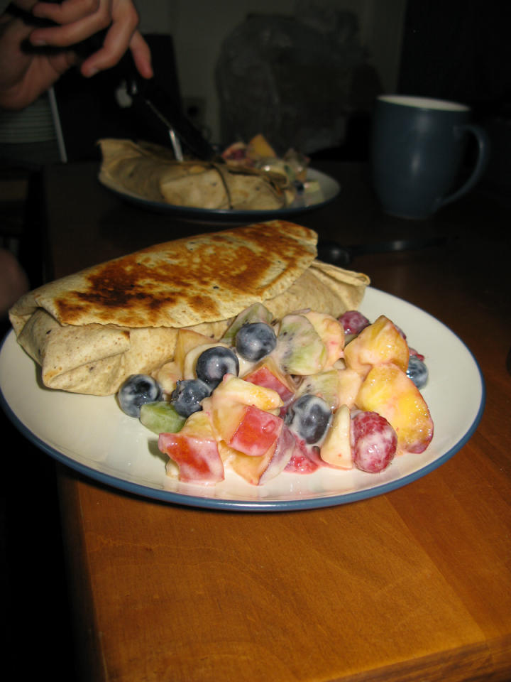 Shawarma and Fruit Salad