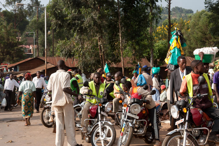 Motorcycles are often used as taxis