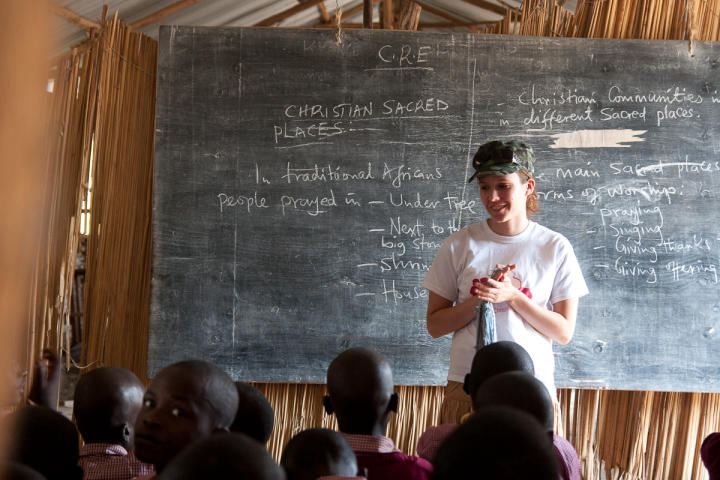 Lynnea teaching about the armor of the Holy Spirit