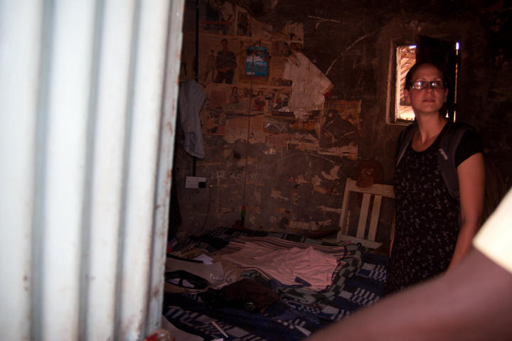 Alyson explores the boys' club house