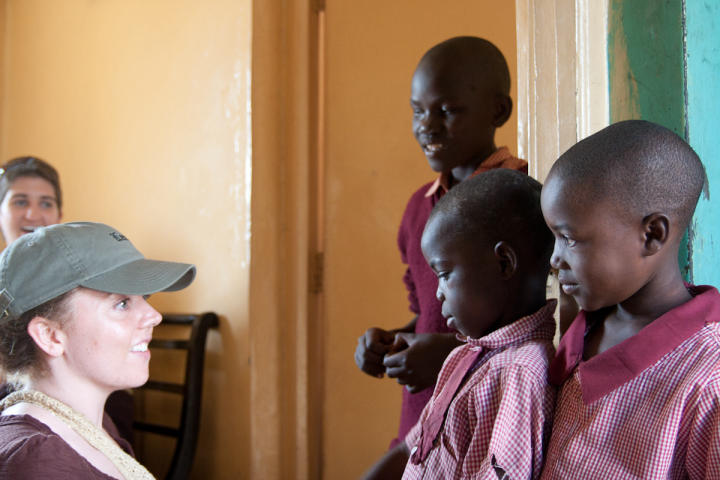 Bonnie meets her sponsored children