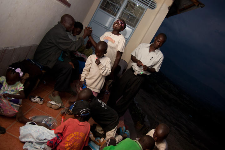 Outside during gift night