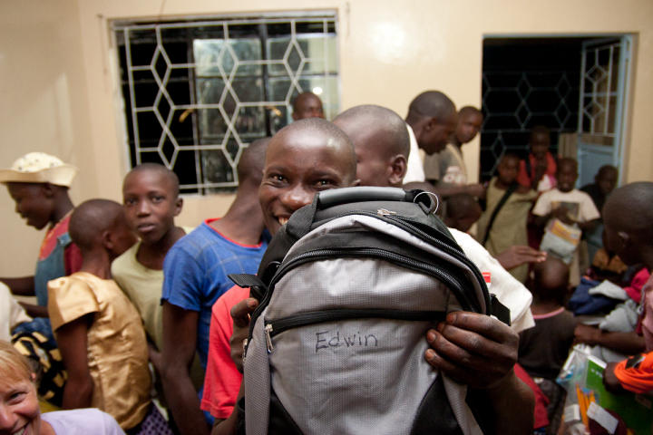 Edwin's got a new backpack