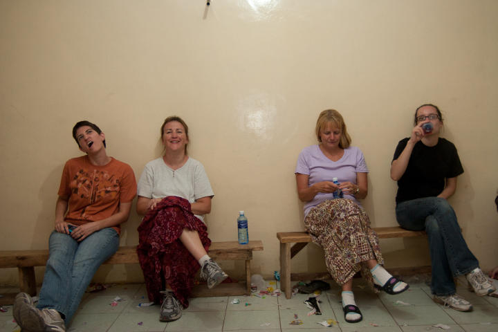 Relaxing after gift night