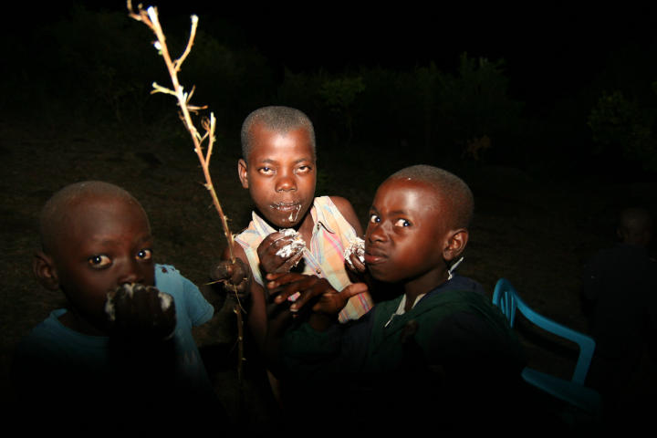 Enjoying the marshmallows