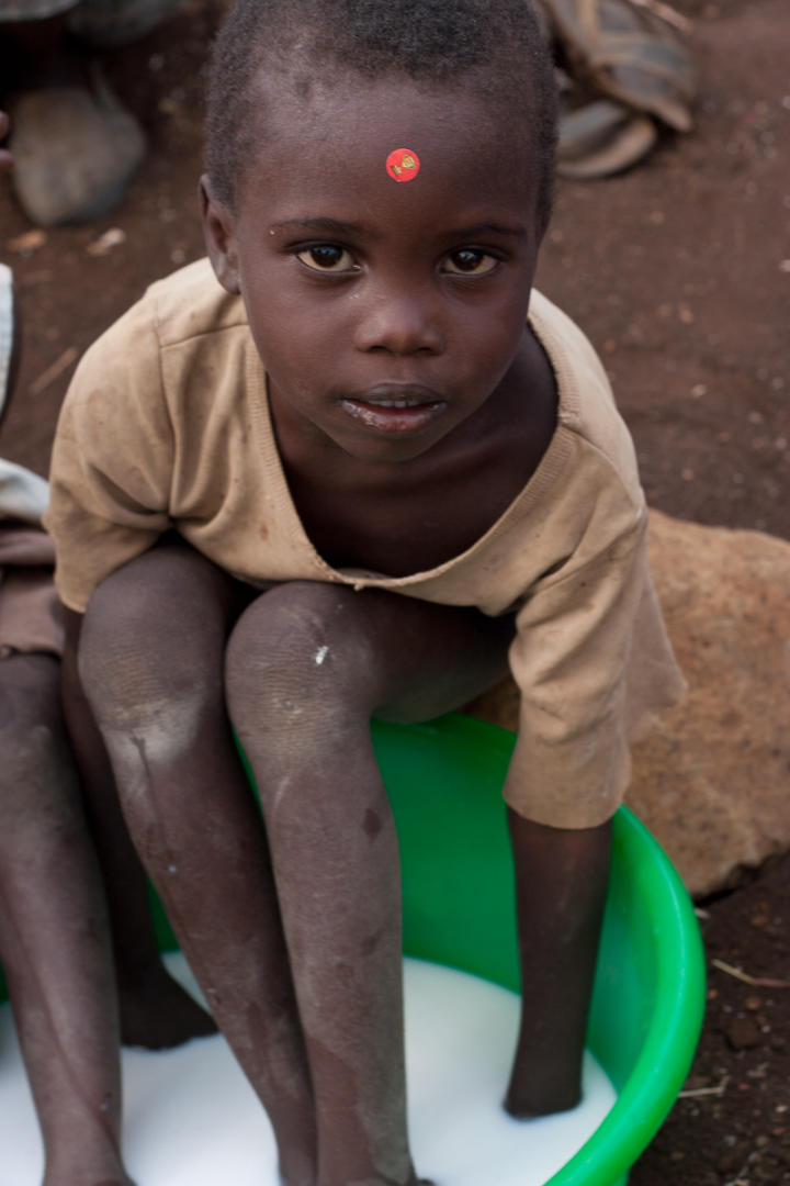 Hands and feet in the solution