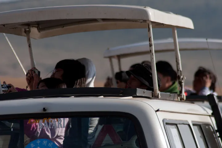 Other tourists in a typical safari van
