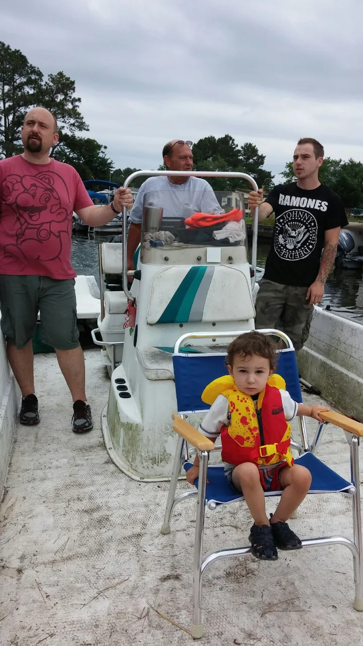 The Woltman Men on the Boat