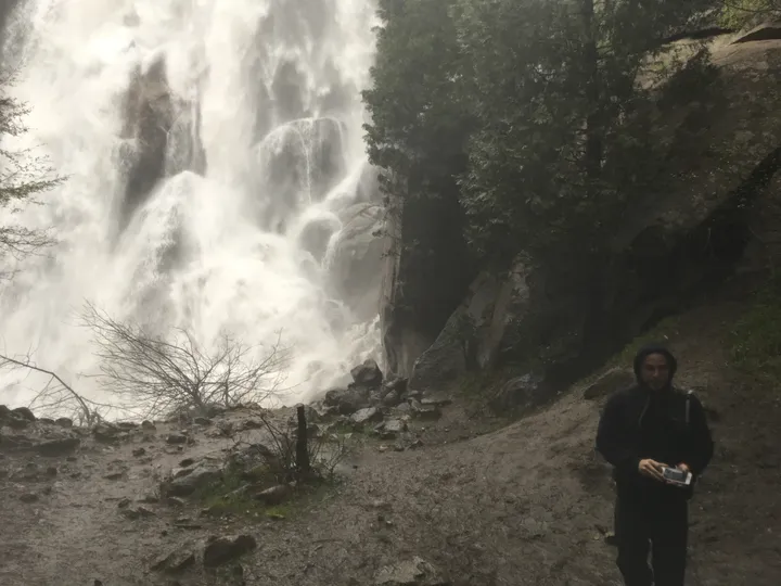 Scott leaving Grizzly Falls before he's completely soaked