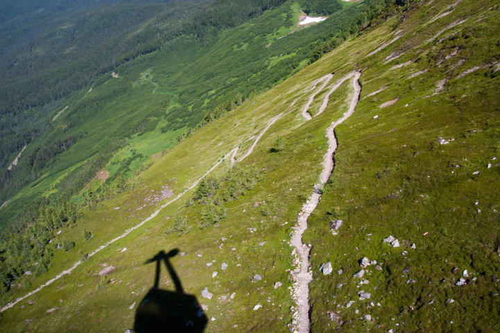 Hiking paths below us