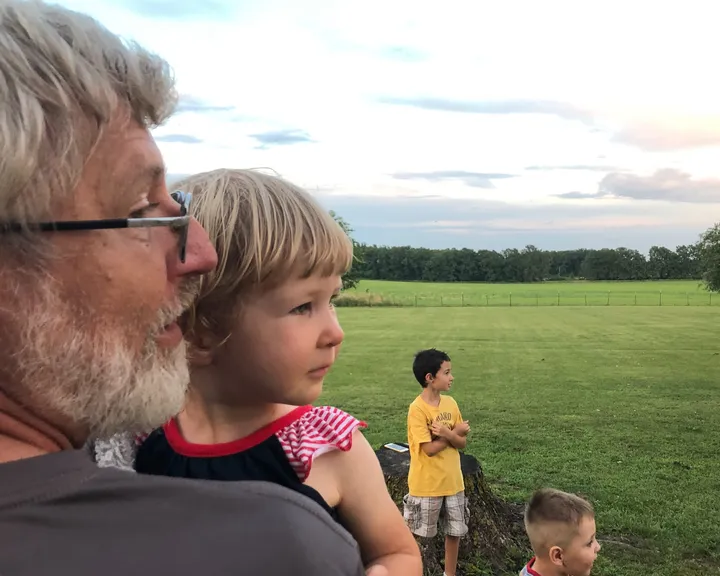 H with Baba, enjoying 4th of July fireworks
