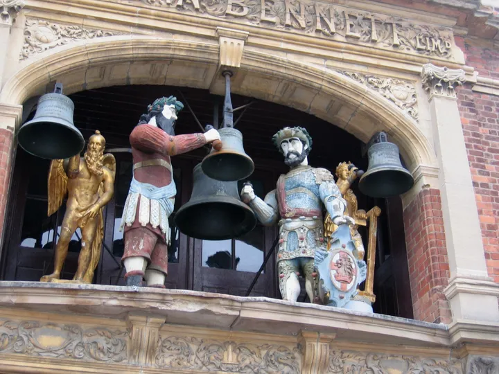 Close-up of Gog and Magog, England's protectors.