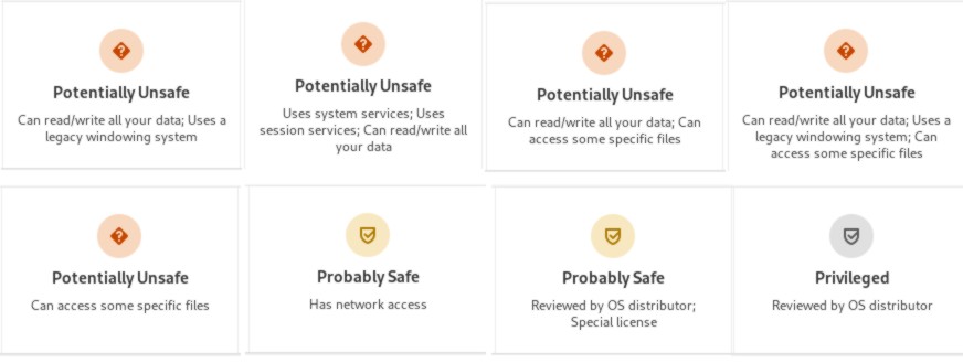 image showing various rating badges from gnome app store