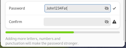 screenshot showing successful password