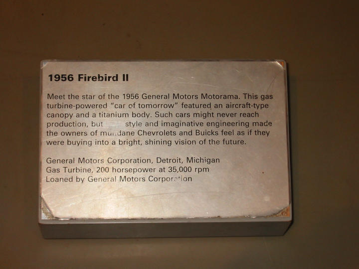 Placard for the Firebird II