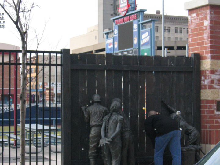 Peeking through the fence