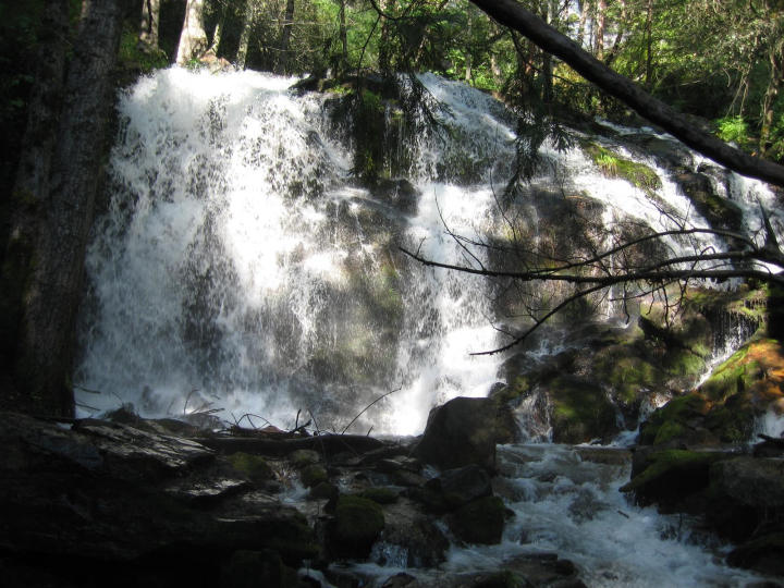 Waterfall outside the cave