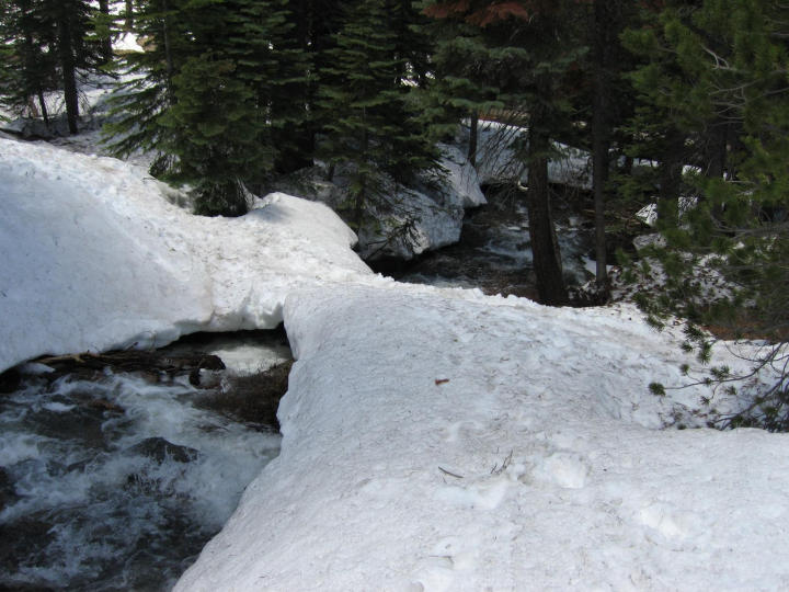 A path over the creek, but not the actual bridge