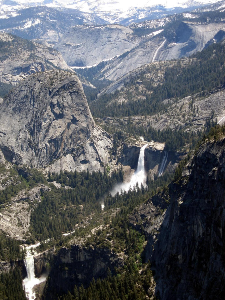 The path we hiked - base of Vernal Falls to top of Nevada Falls