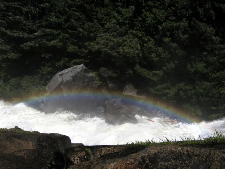 Looking down onto the creek - rainbow