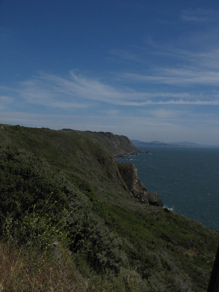 The coast along the drive to Point Reyes