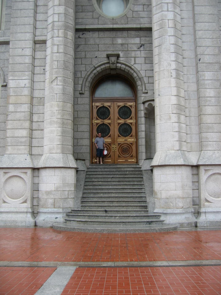 CW at one of the temple’s massive doors