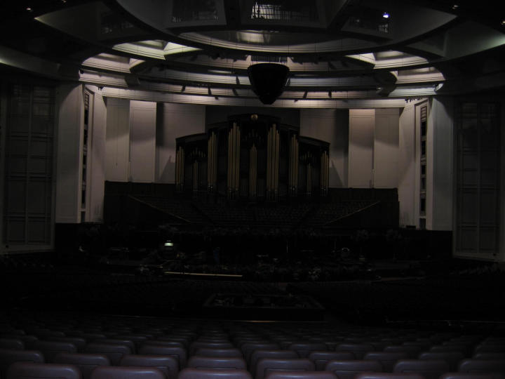 Dark shot of the conference center interior.