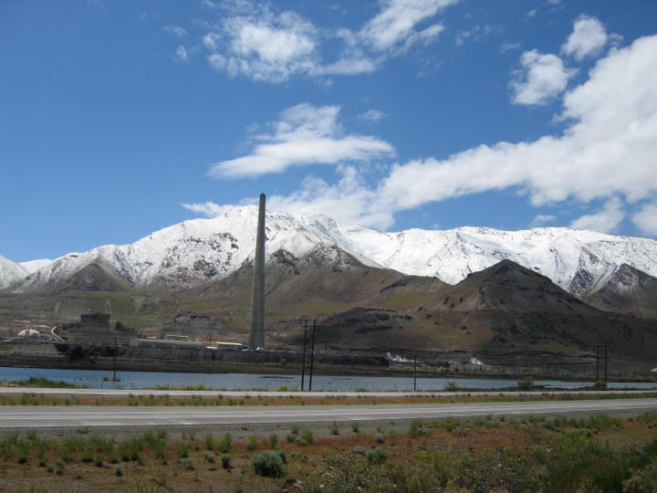 The factory and mountains again