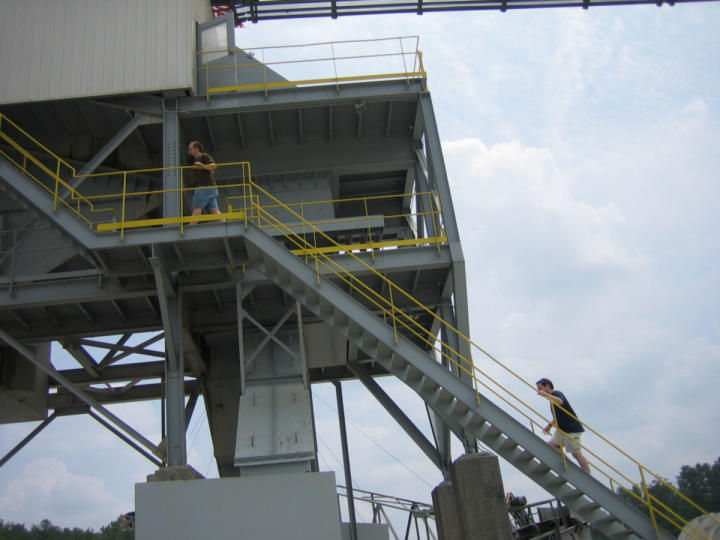 TB and I checking out the first belt building