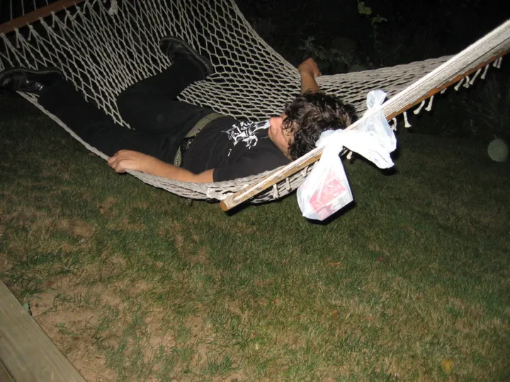 Ryan lazing in the hammock