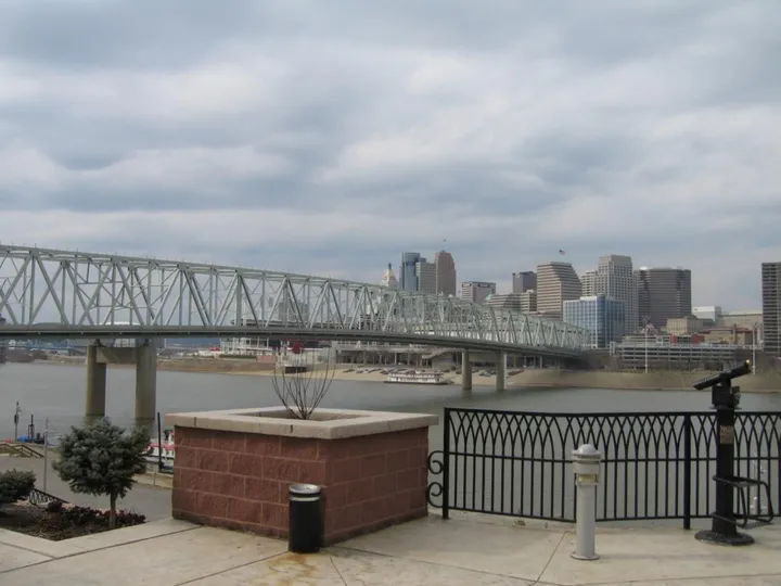 Cincinnati is across the Ohio River.