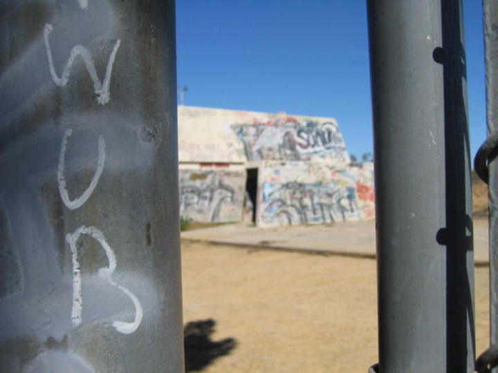 Up close, through the fence