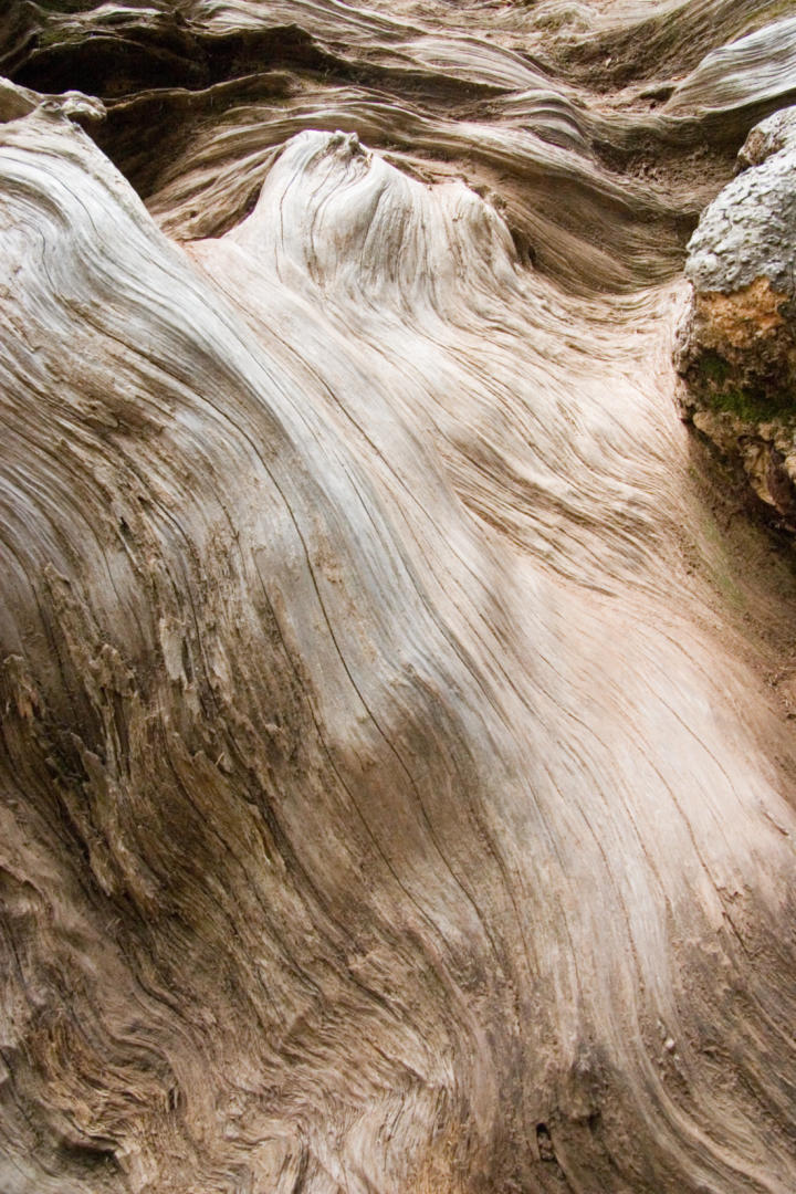 A wooden waterfall