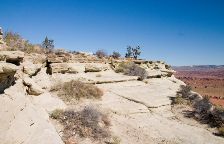 The stone steps of the cliff