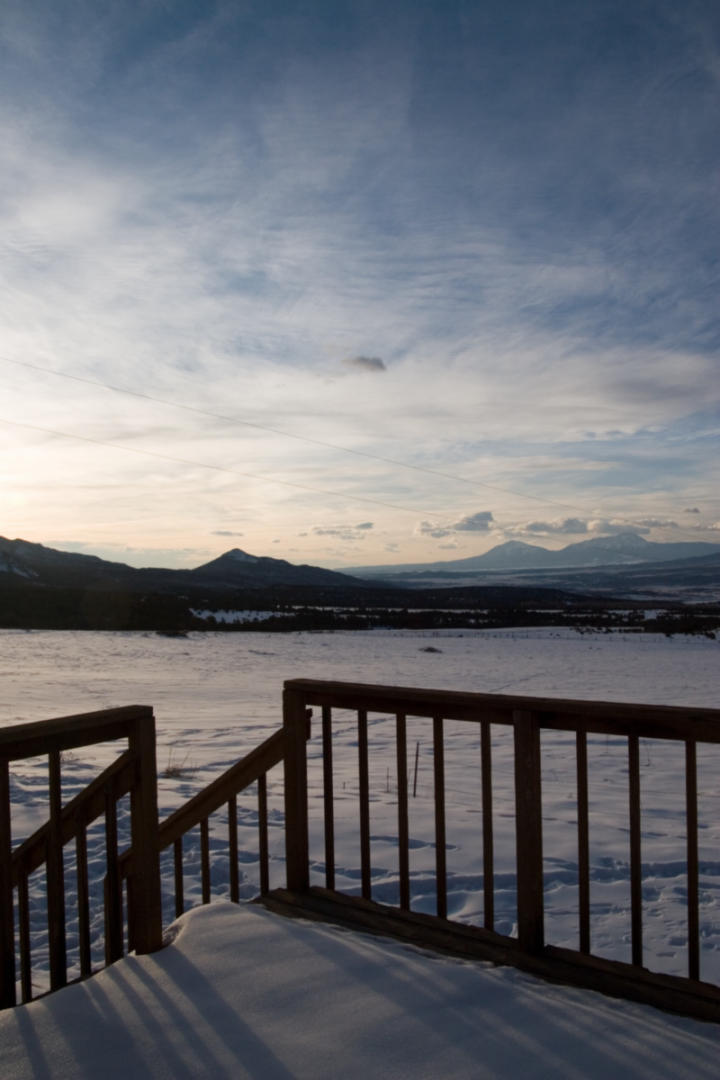 Brrrr. The view from the trailer’s porch.