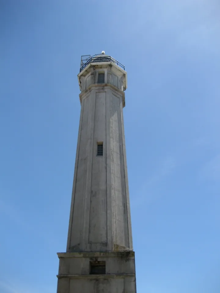 The lighthouse on the city-side of the island