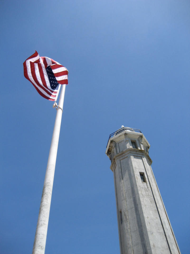 The flag unfurling in the wind