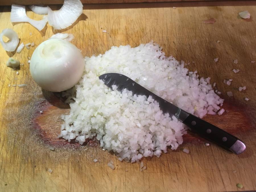 Finely chopped onions